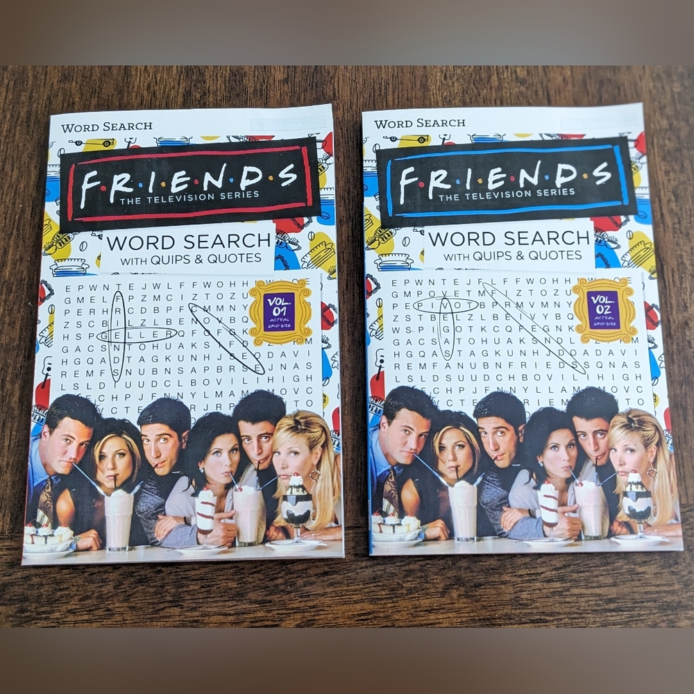 FRIENDS The Television Series Word Search With Quips & Quotes Books, Bundle of 2